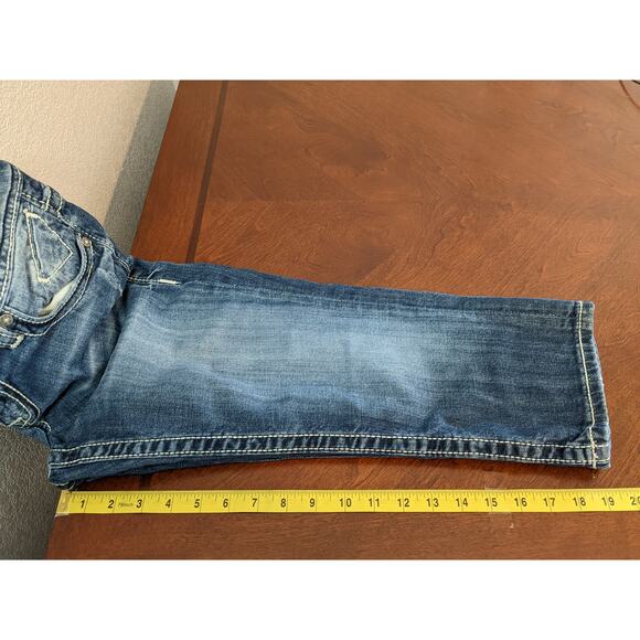 Vigoss The Chelsea Capri Jeans 1 Blue W29 L19 Thick Stitching Straight Leg Denim - Picture 7 of 12